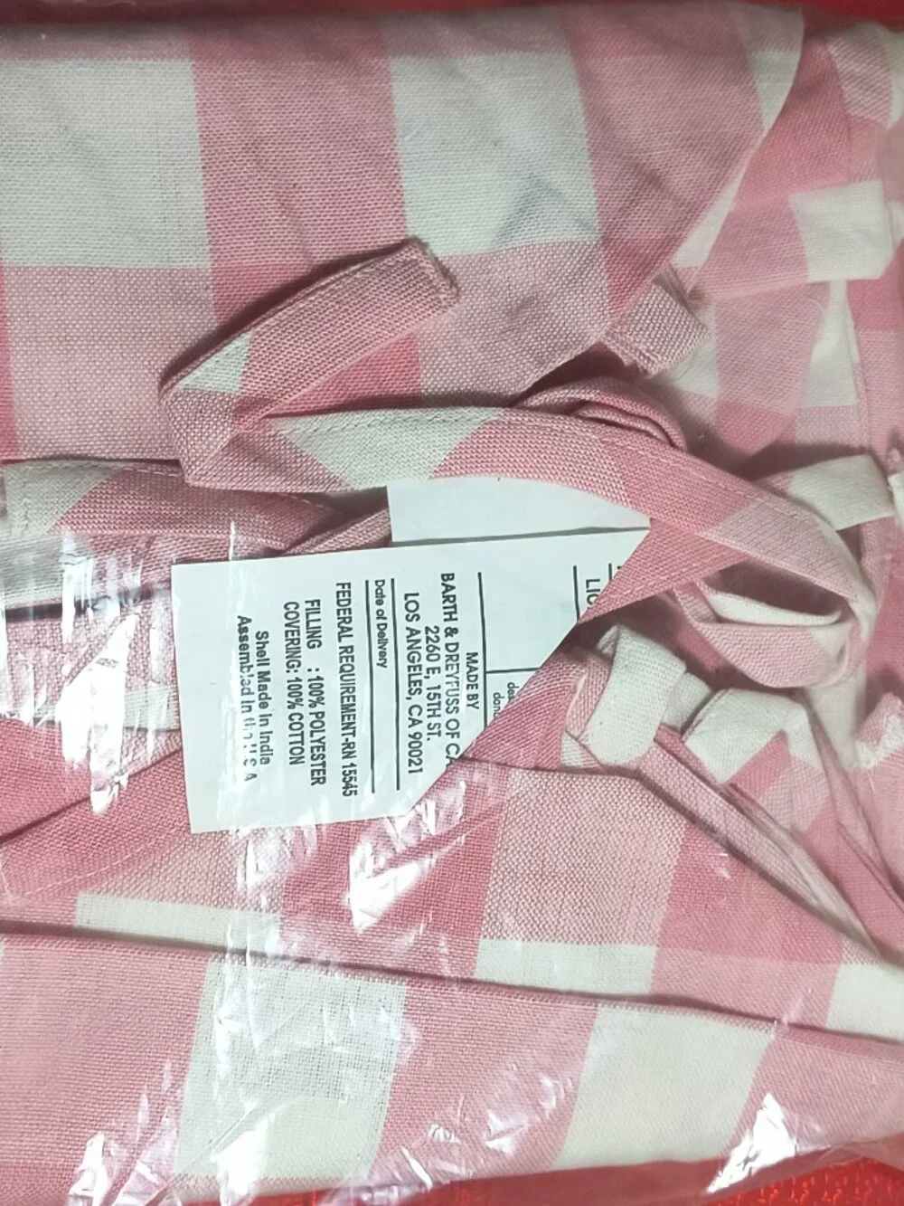 4x Vintage Barth & Dreyfuss Pink Last 4!! Gingham Chair Cushion Covers!